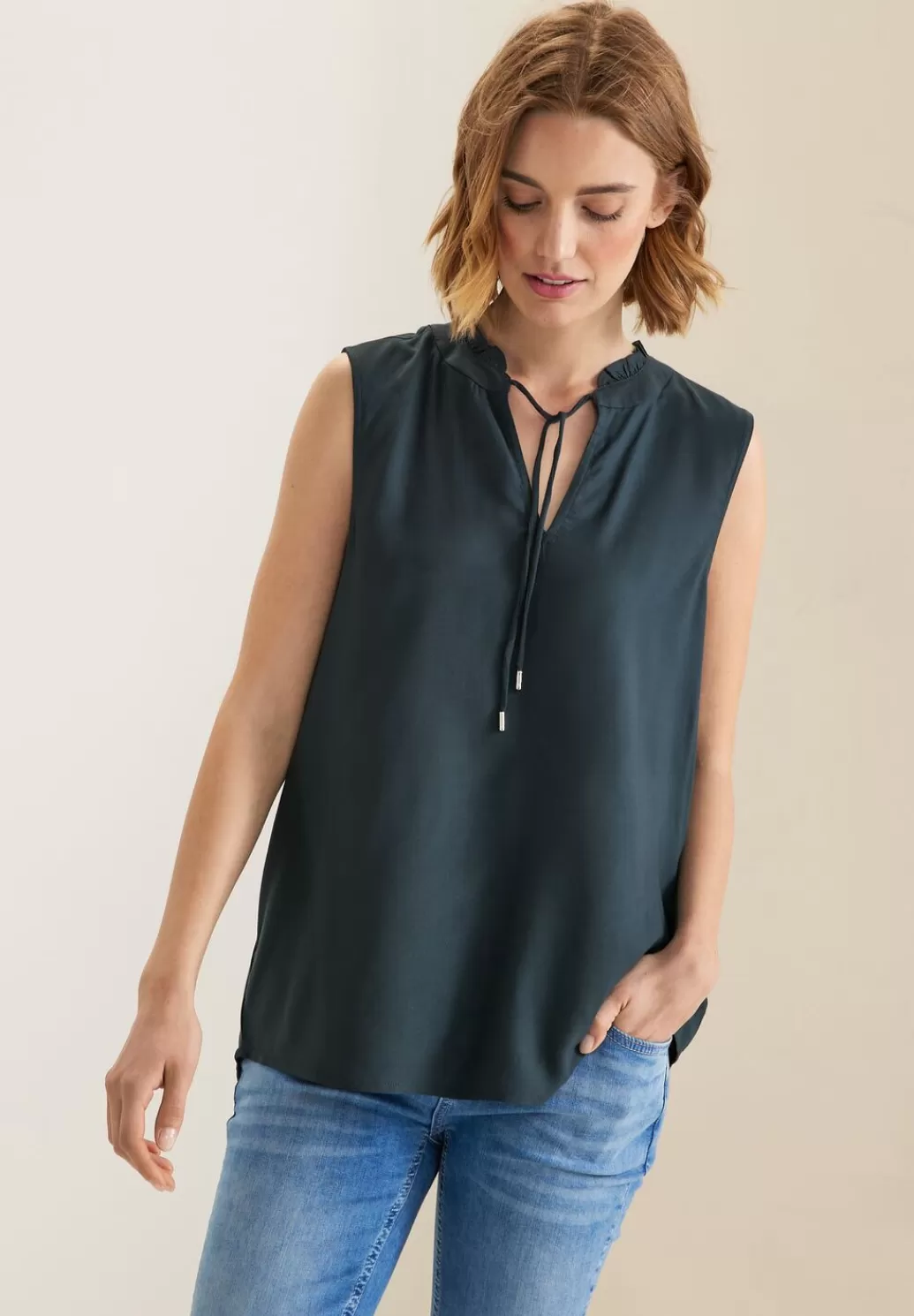 Street One Armellose Bluse Mit Ruschen^Damen Armellose Blusen