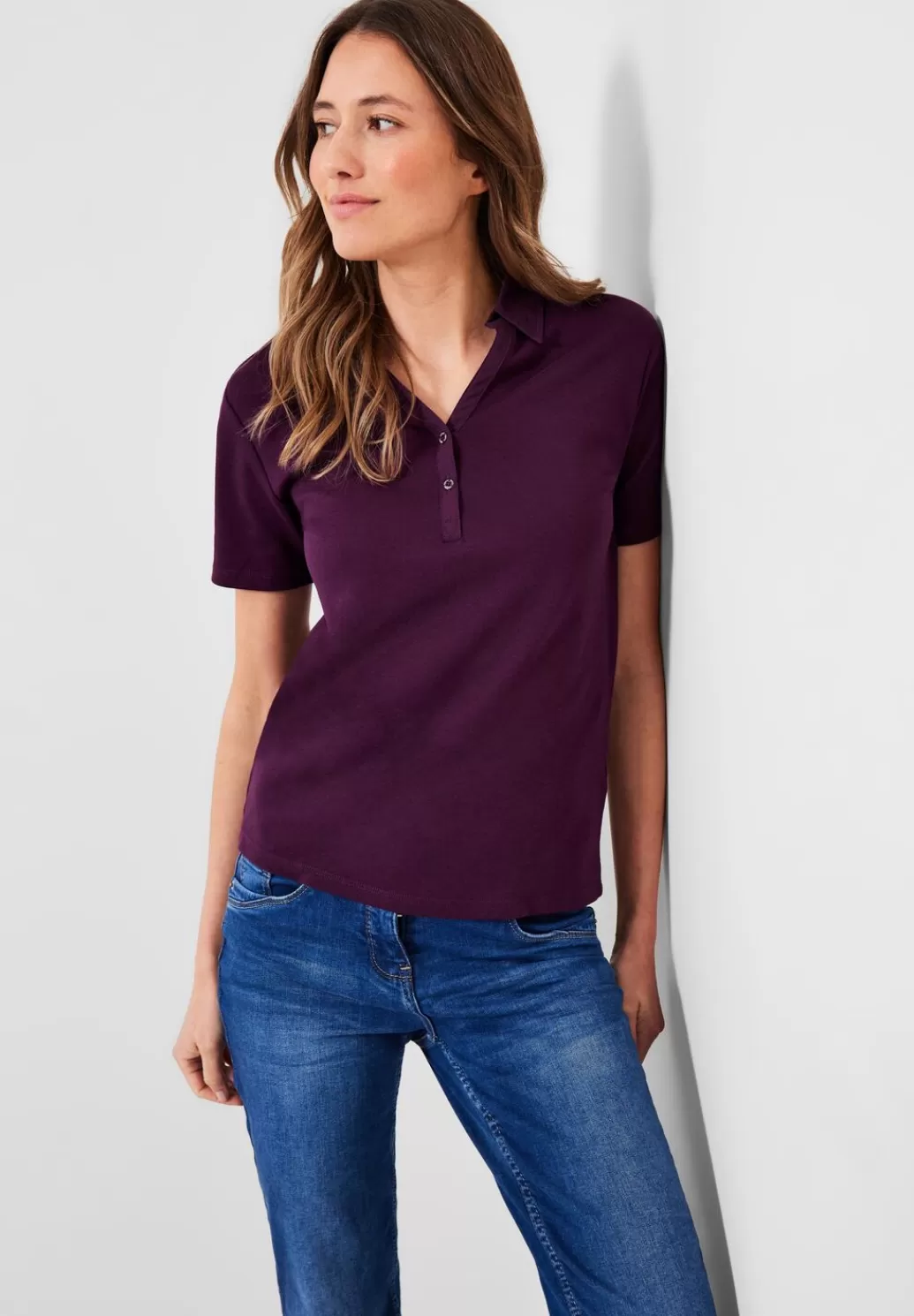 Street One Basic Poloshirt In Unifarbe^Damen Shirts