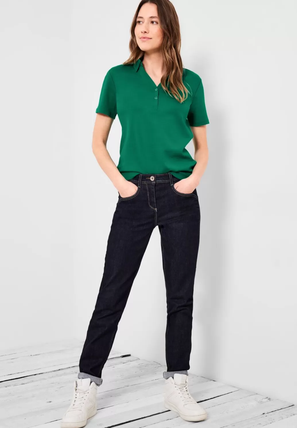 Street One Basic Poloshirt In Unifarbe^Damen Shirts