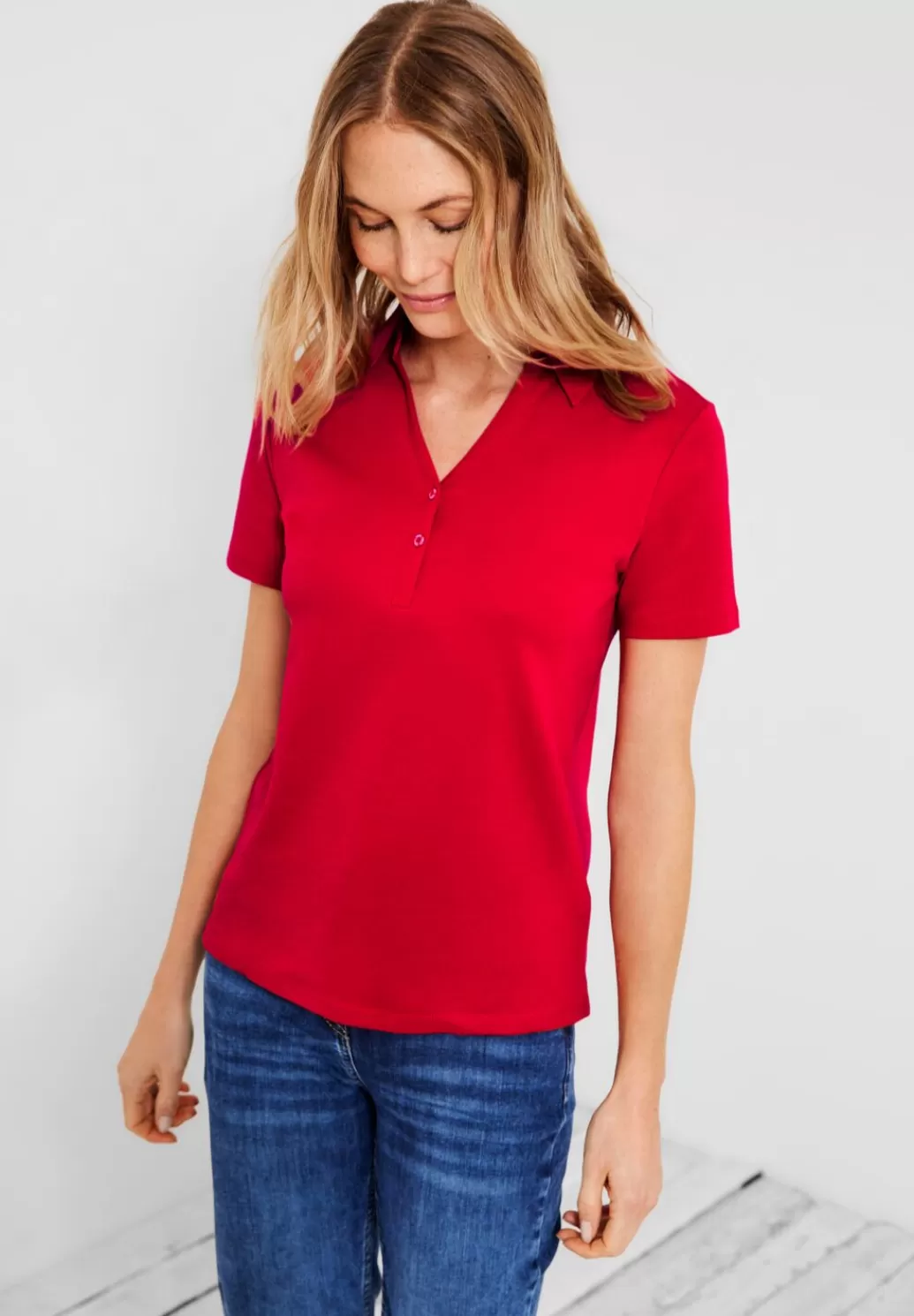 Street One Basic Poloshirt In Unifarbe^Damen Shirts