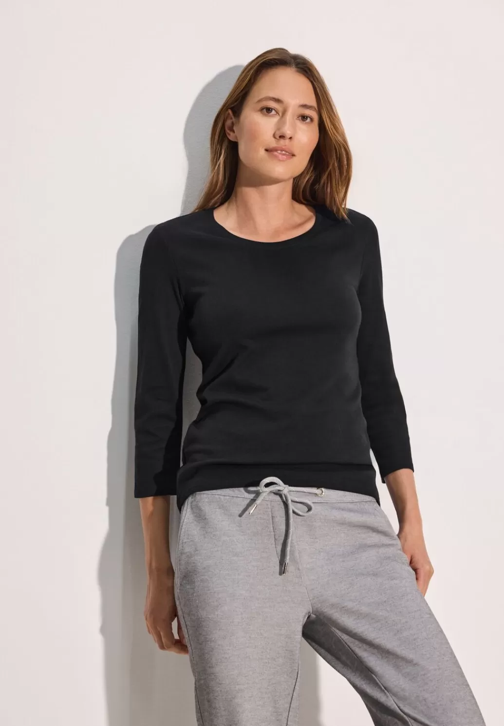 Street One Basic Shirt Mit Rundhals^Damen 3/4-Arm Shirts