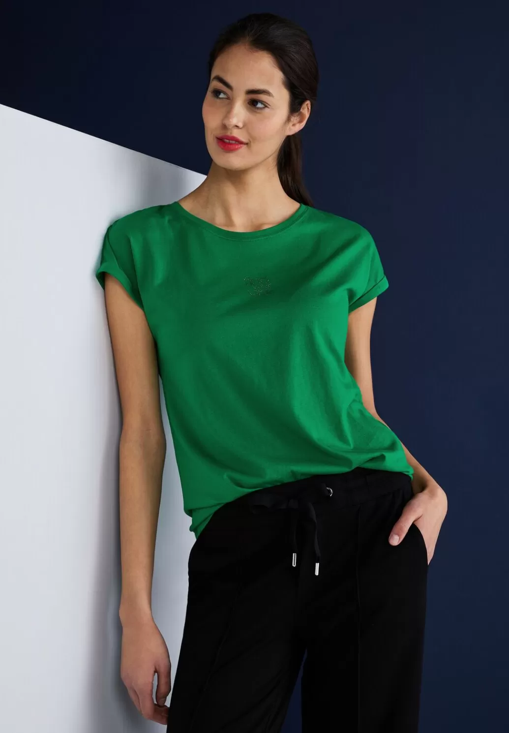 Street One Basic Shirt Mit Steinchen^Damen Shirts