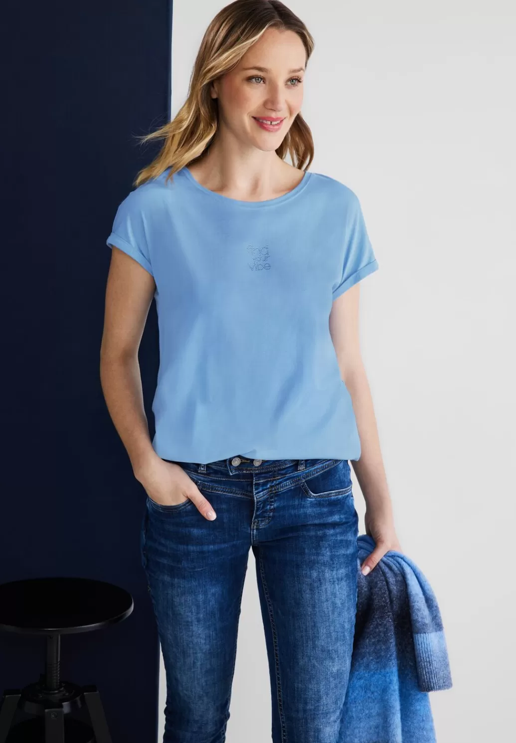 Street One Basic Shirt Mit Steinchen^Damen Shirts