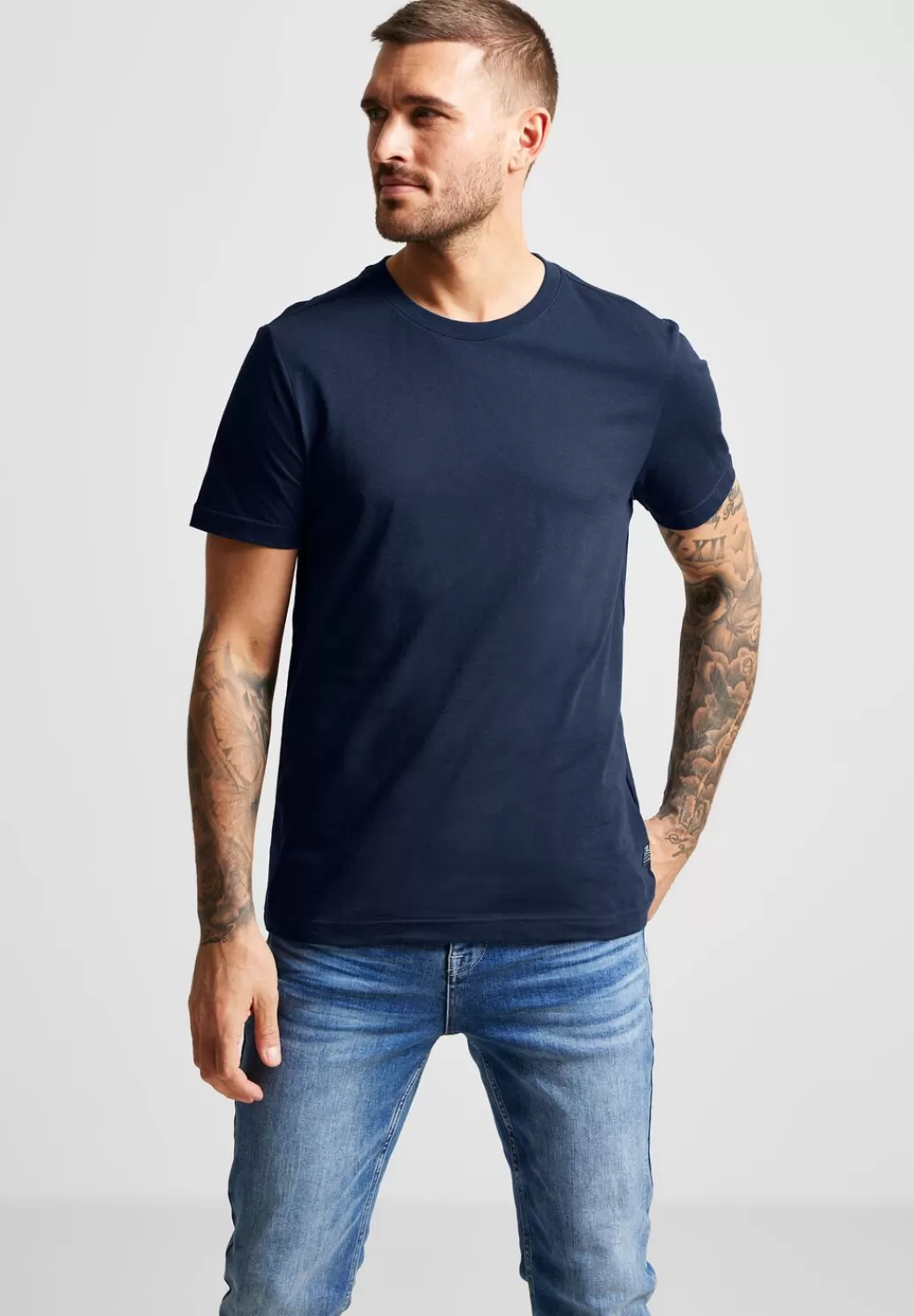 Street One Basic T-Shirt In Unifarbe^Herren T-Shirts & Polos