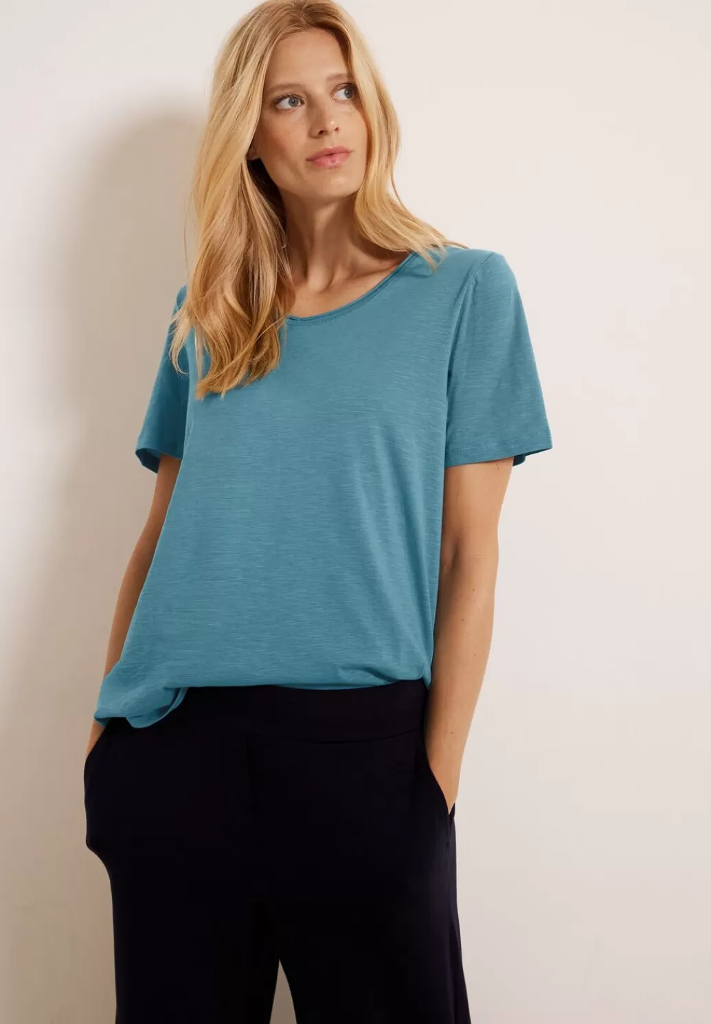 Street One Basic T-Shirt In Unifarbe^Damen Shirts