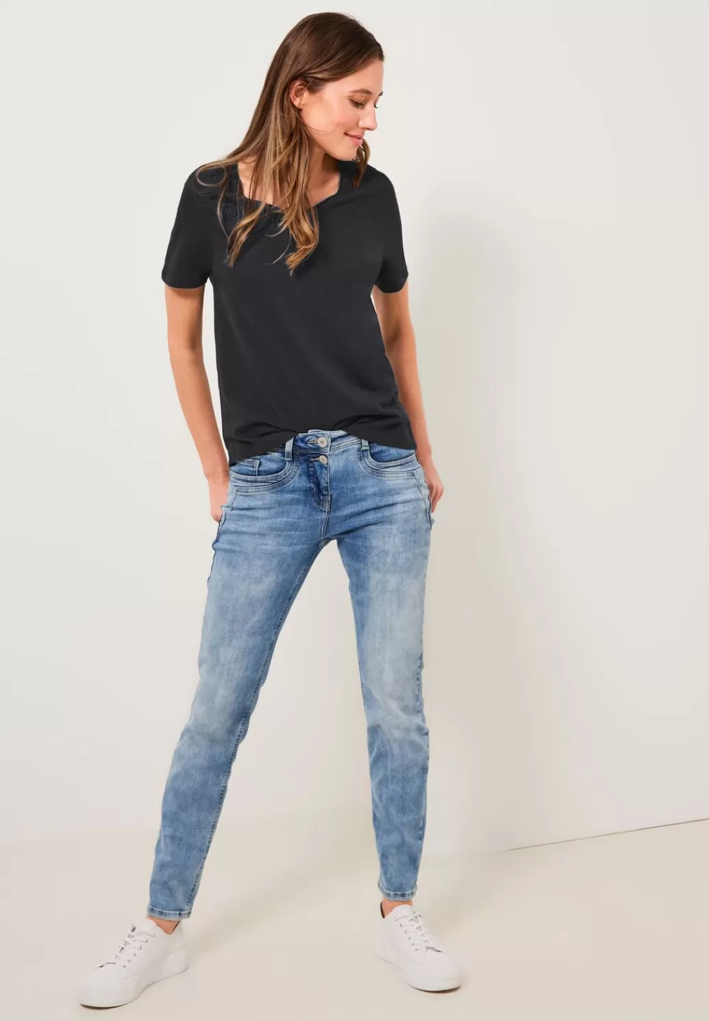 Street One Basic T-Shirt In Unifarbe^Damen Shirts