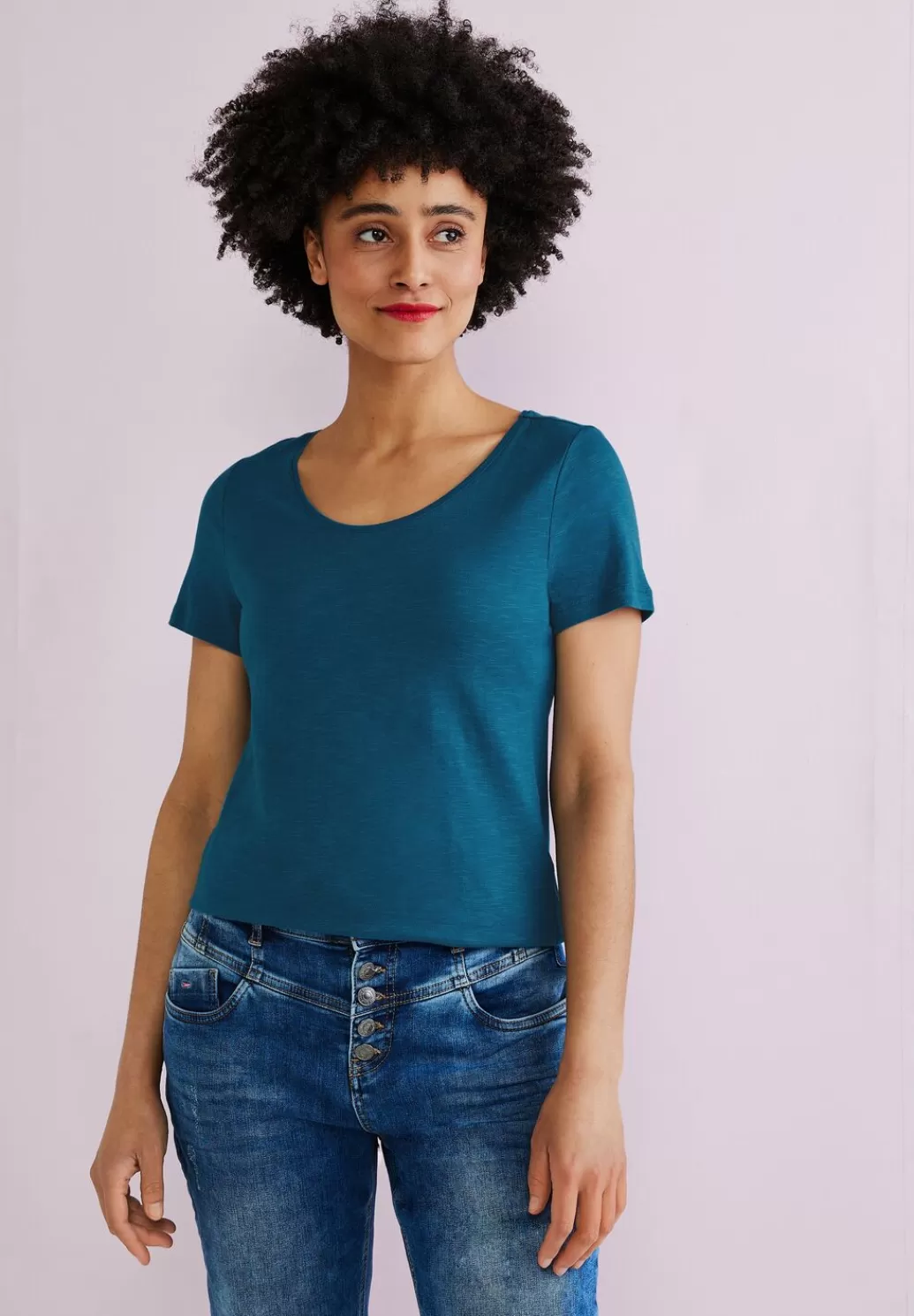 Street One Basic T-Shirt In Unifarbe^Damen Shirts