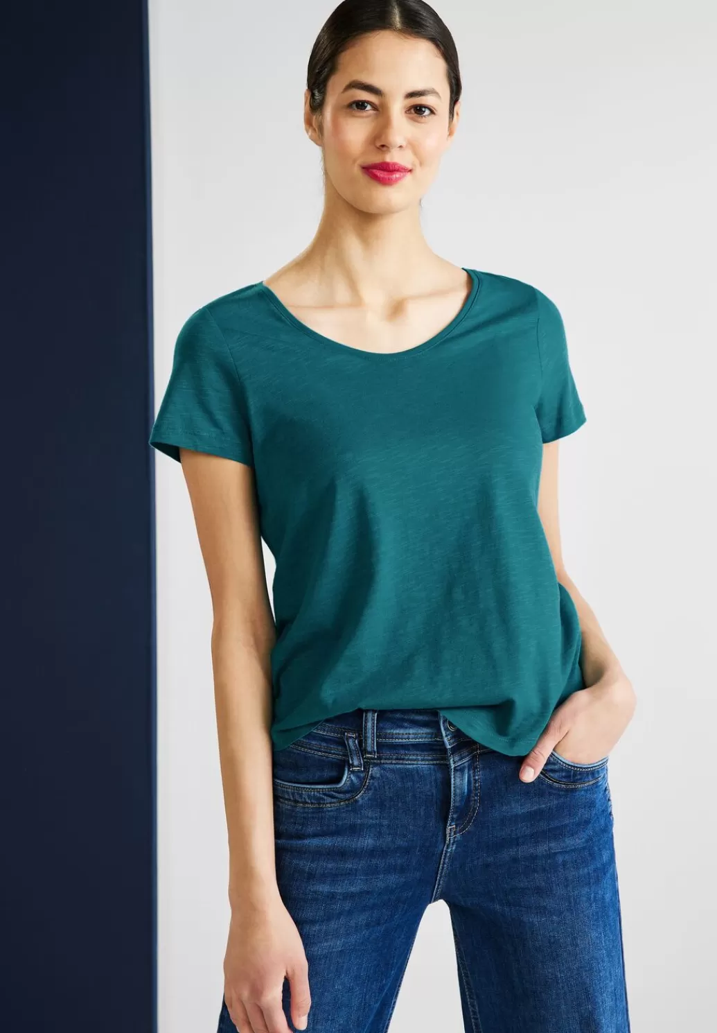 Street One Basic T-Shirt In Unifarbe^Damen Shirts