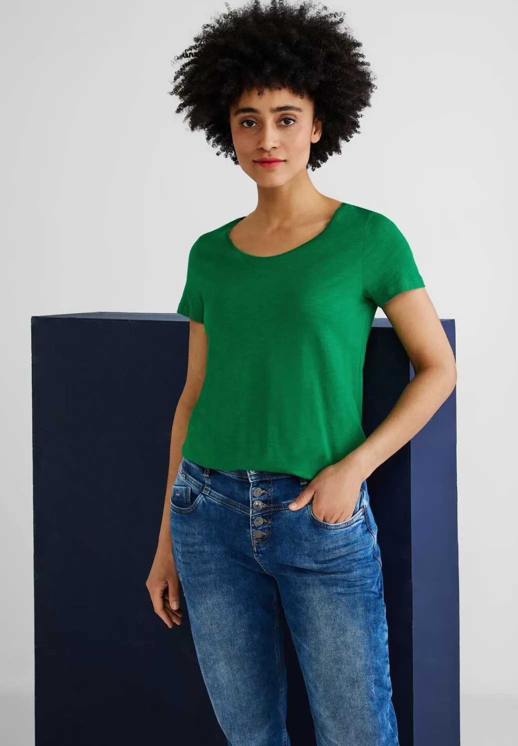 Street One Basic T-Shirt In Unifarbe^Damen Shirts