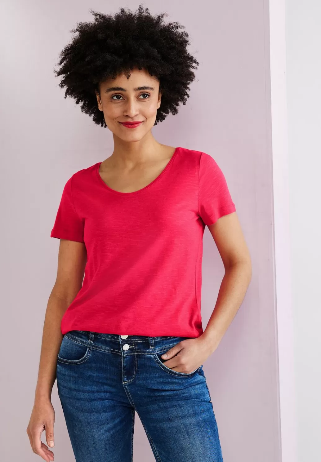 Street One Basic T-Shirt In Unifarbe^Damen Shirts