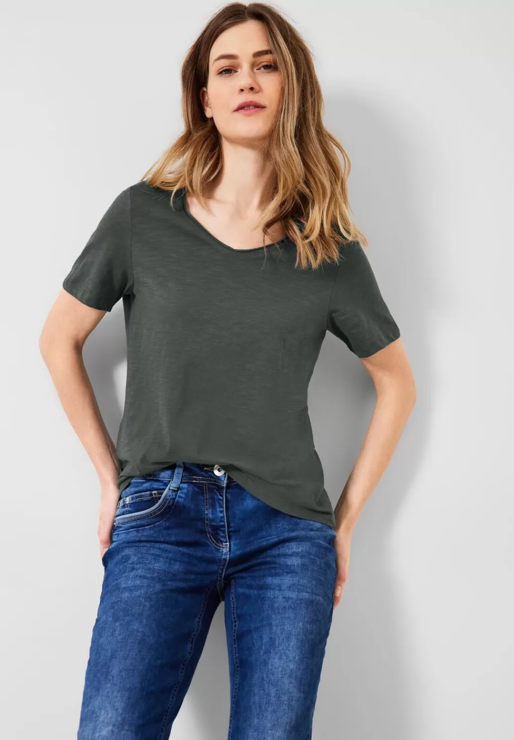 Street One Basic T-Shirt In Unifarbe^Damen Shirts