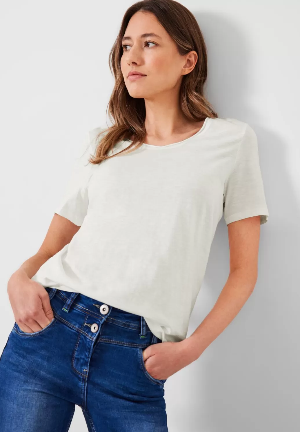 Street One Basic T-Shirt In Unifarbe^Damen Shirts