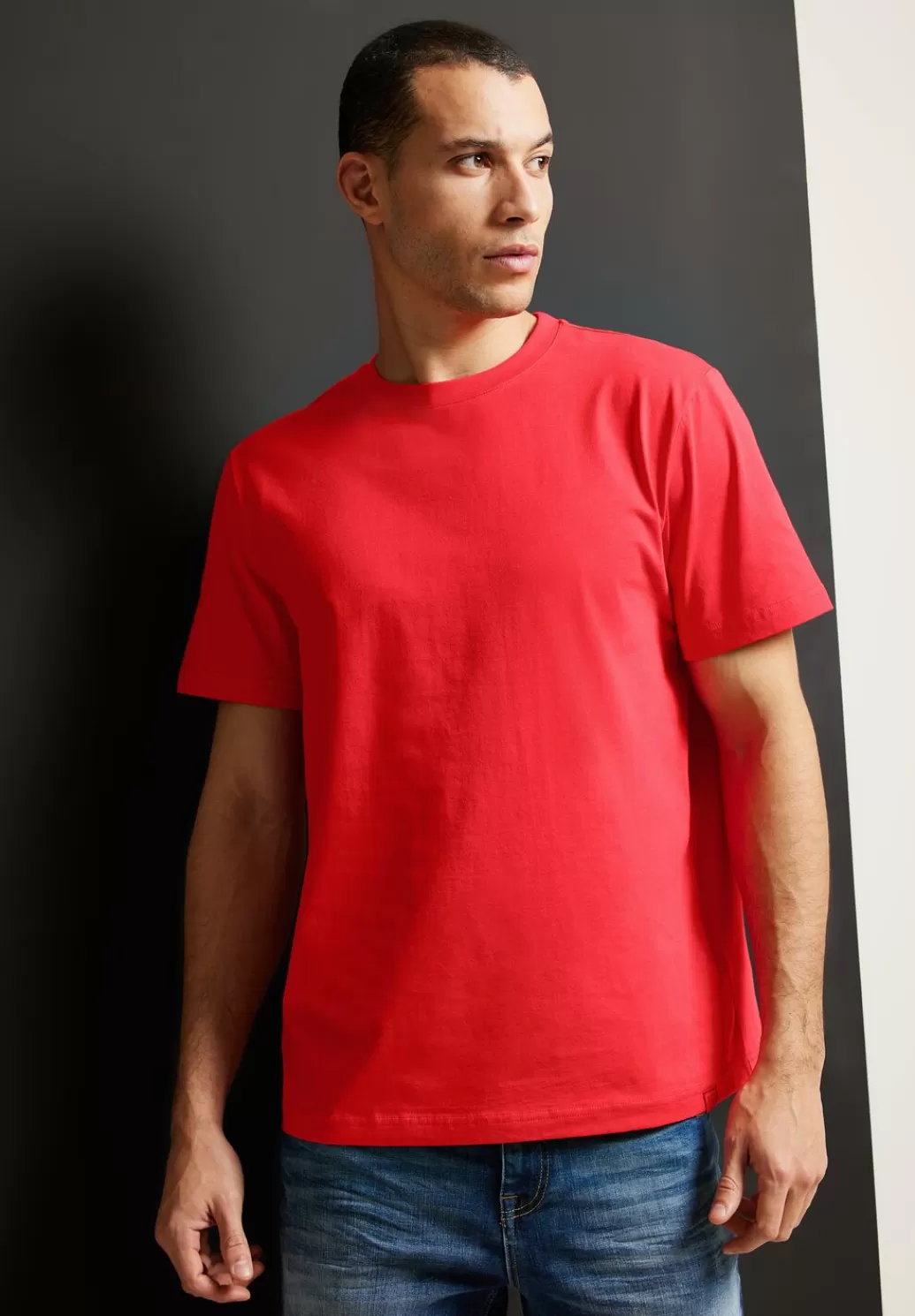 Street One Basic T-Shirt In Unifarbe^Herren T-Shirts & Polos