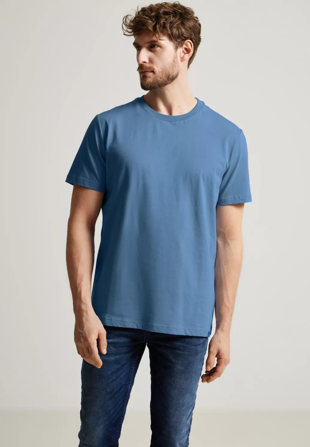 Street One Basic T-Shirt In Unifarbe^Herren T-Shirts & Polos