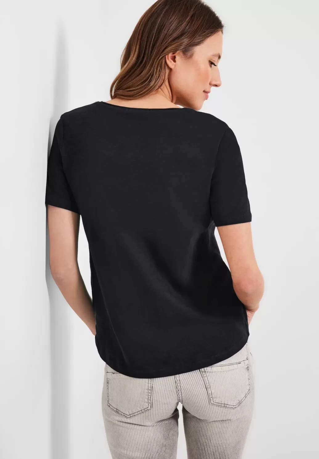 Street One Basic T-Shirt In Unifarbe^Damen Shirts