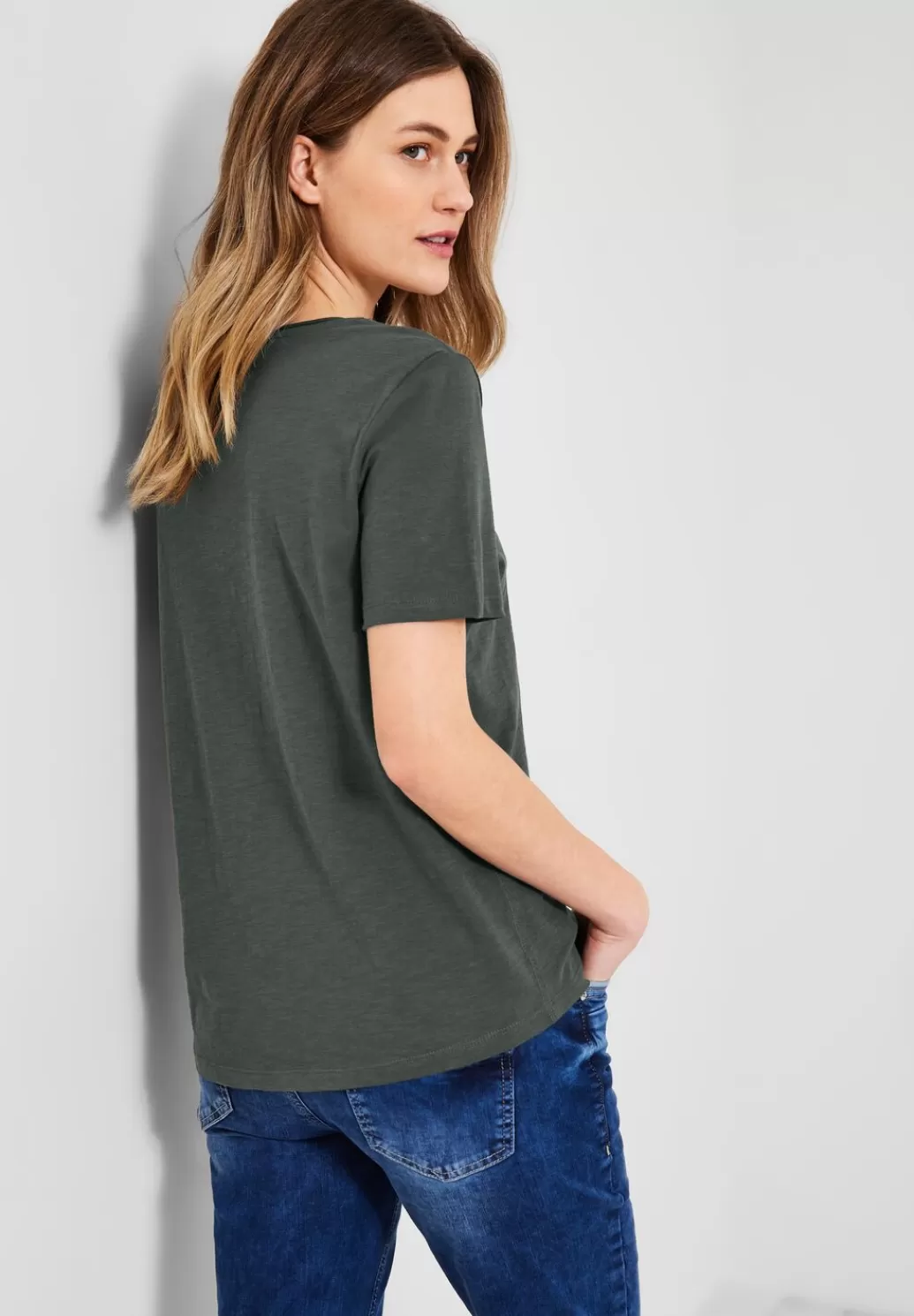 Street One Basic T-Shirt In Unifarbe^Damen Shirts