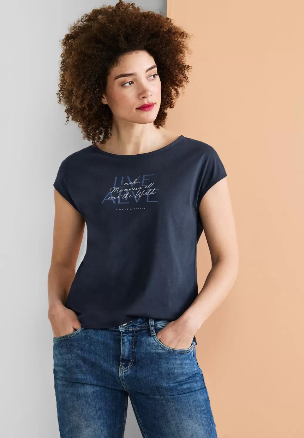 Street One Basic T-Shirt Mit Wording^Damen Shirts