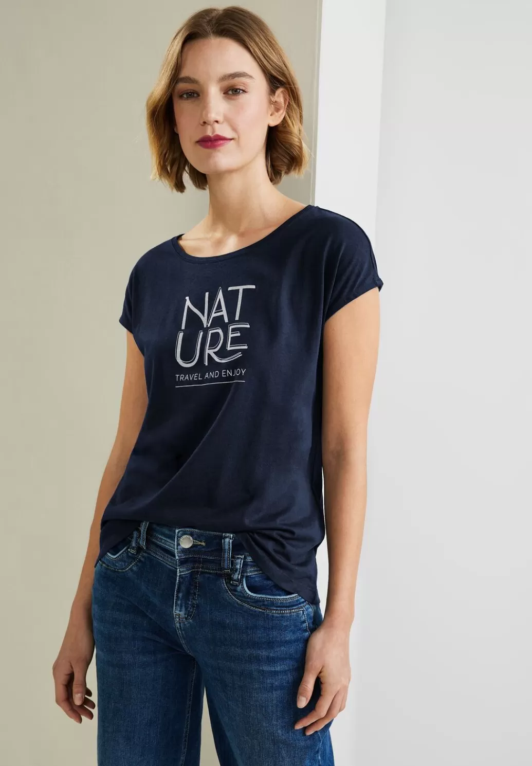 Street One Basic T-Shirt Mit Wording^Damen Shirts