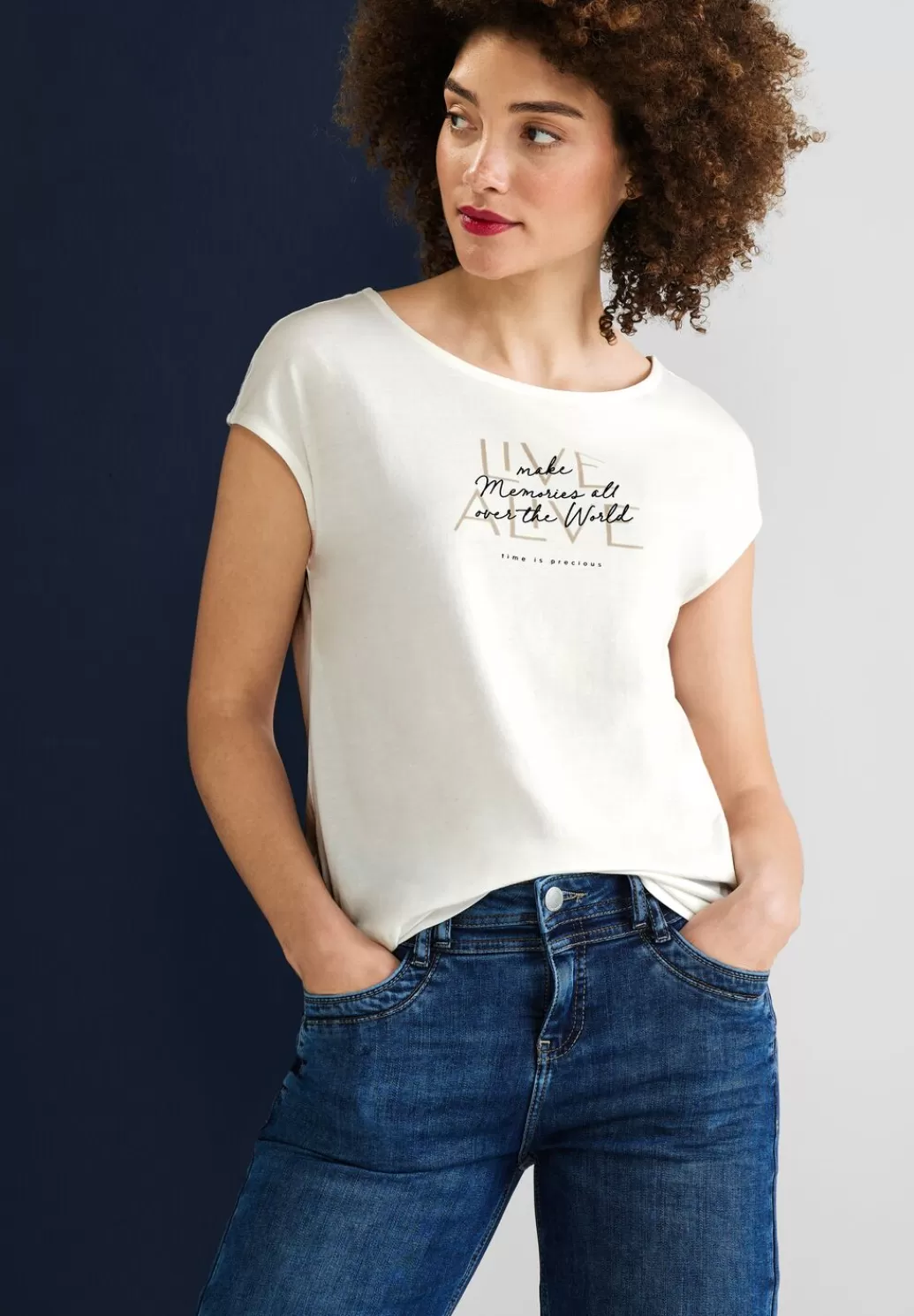 Street One Basic T-Shirt Mit Wording^Damen Shirts