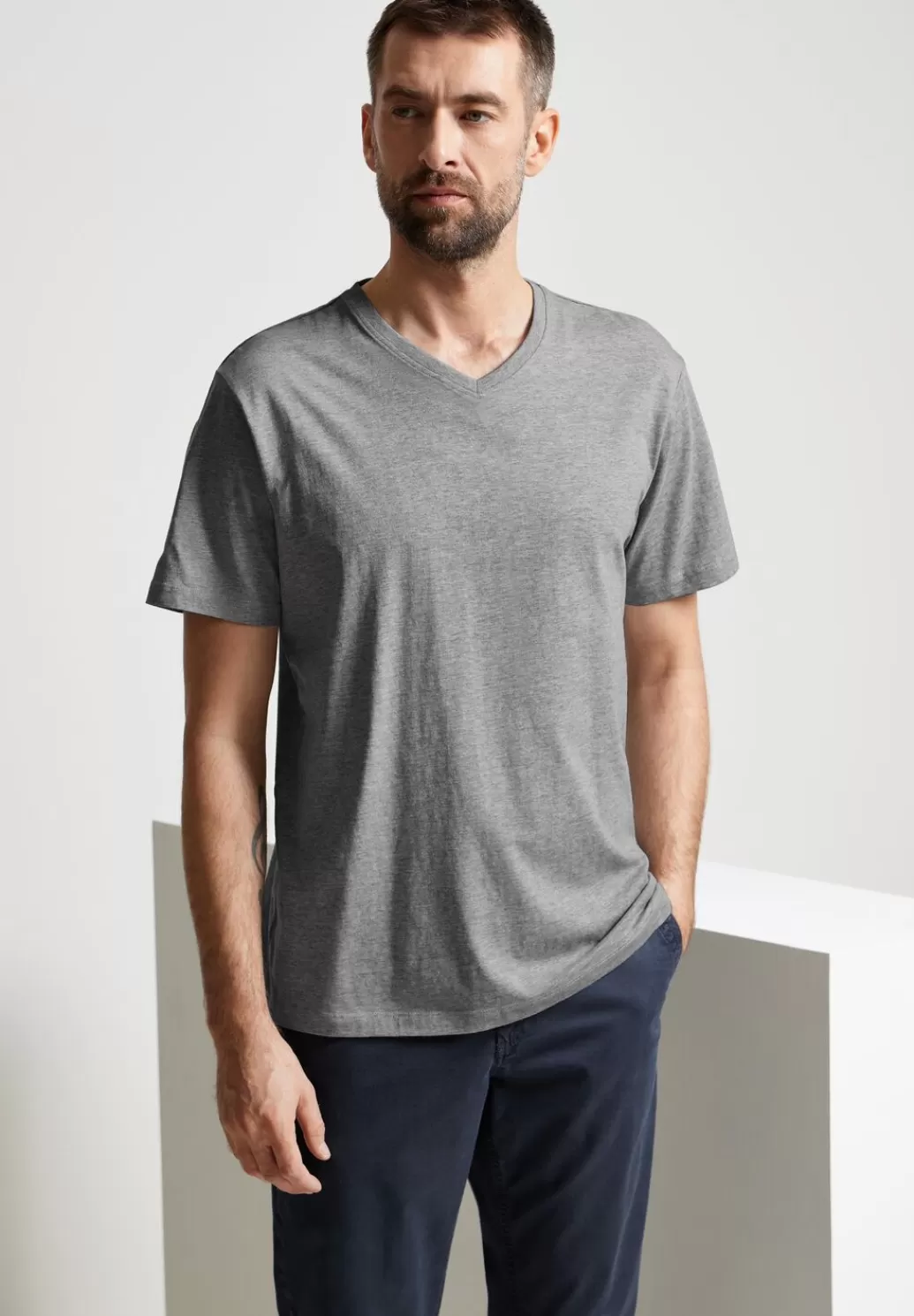 Street One Basic V-Neck T-Shirt^Herren T-Shirts & Polos