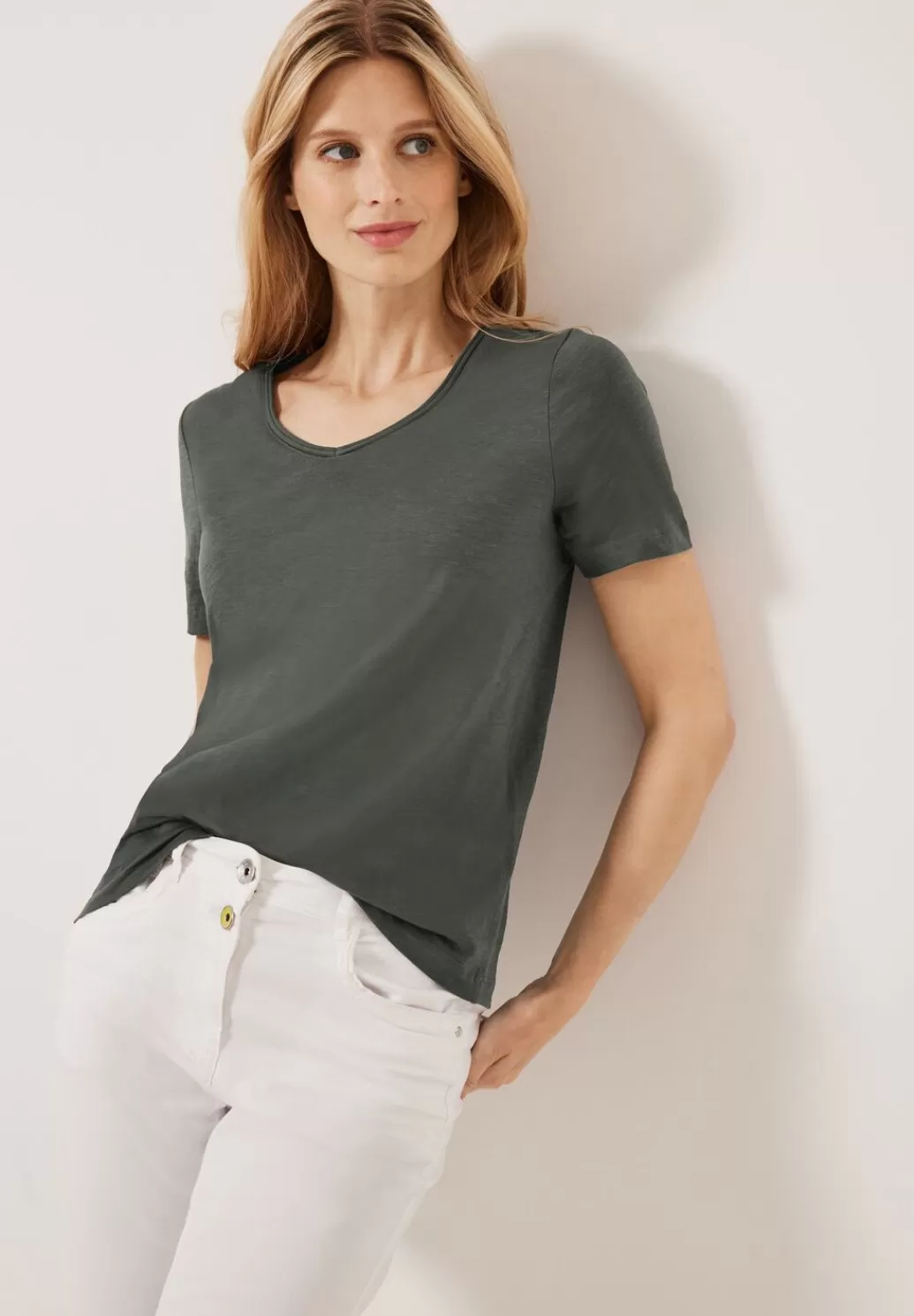 Street One Basic V-Neck T-Shirt^Damen Shirts