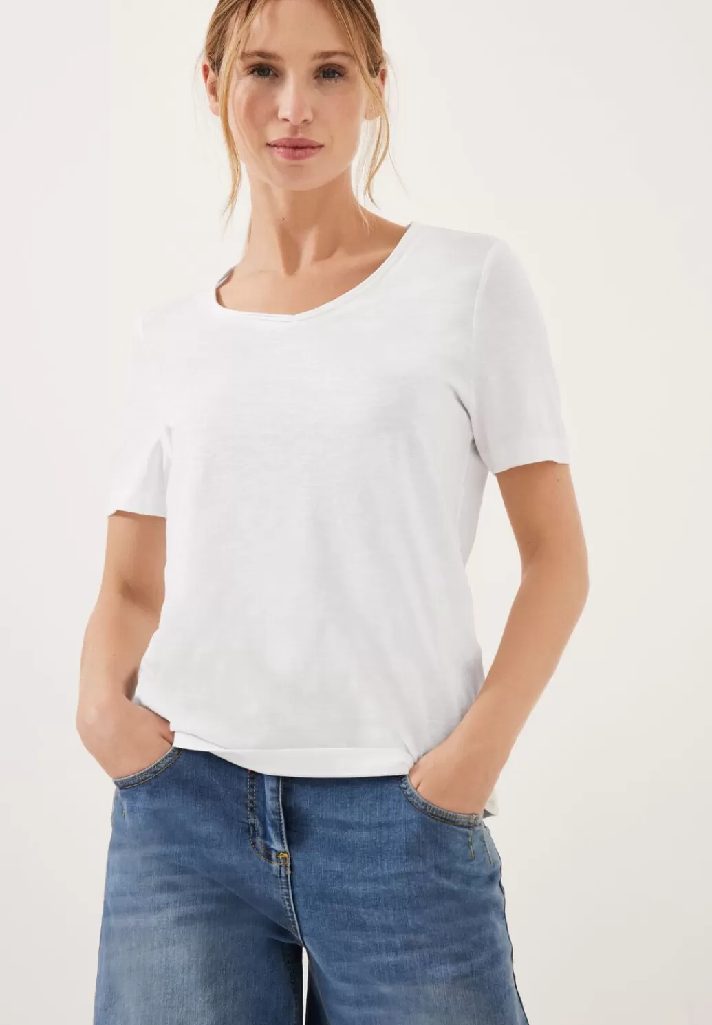 Street One Basic V-Neck T-Shirt^Damen Shirts