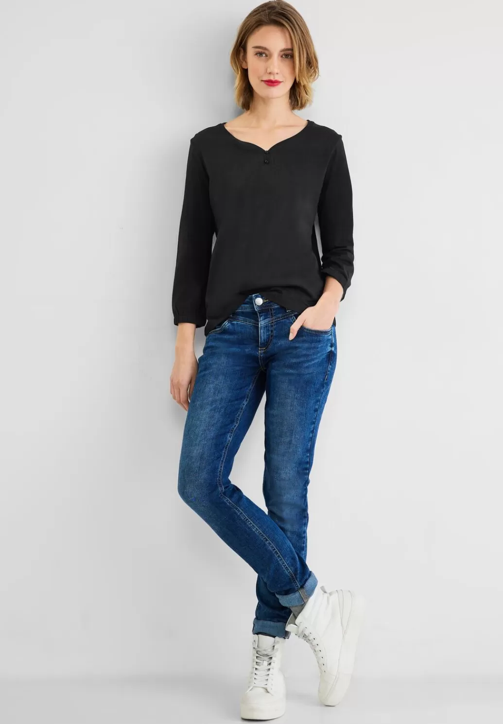 Street One Basicshirt In Unifarbe^Damen 3/4-Arm Shirts