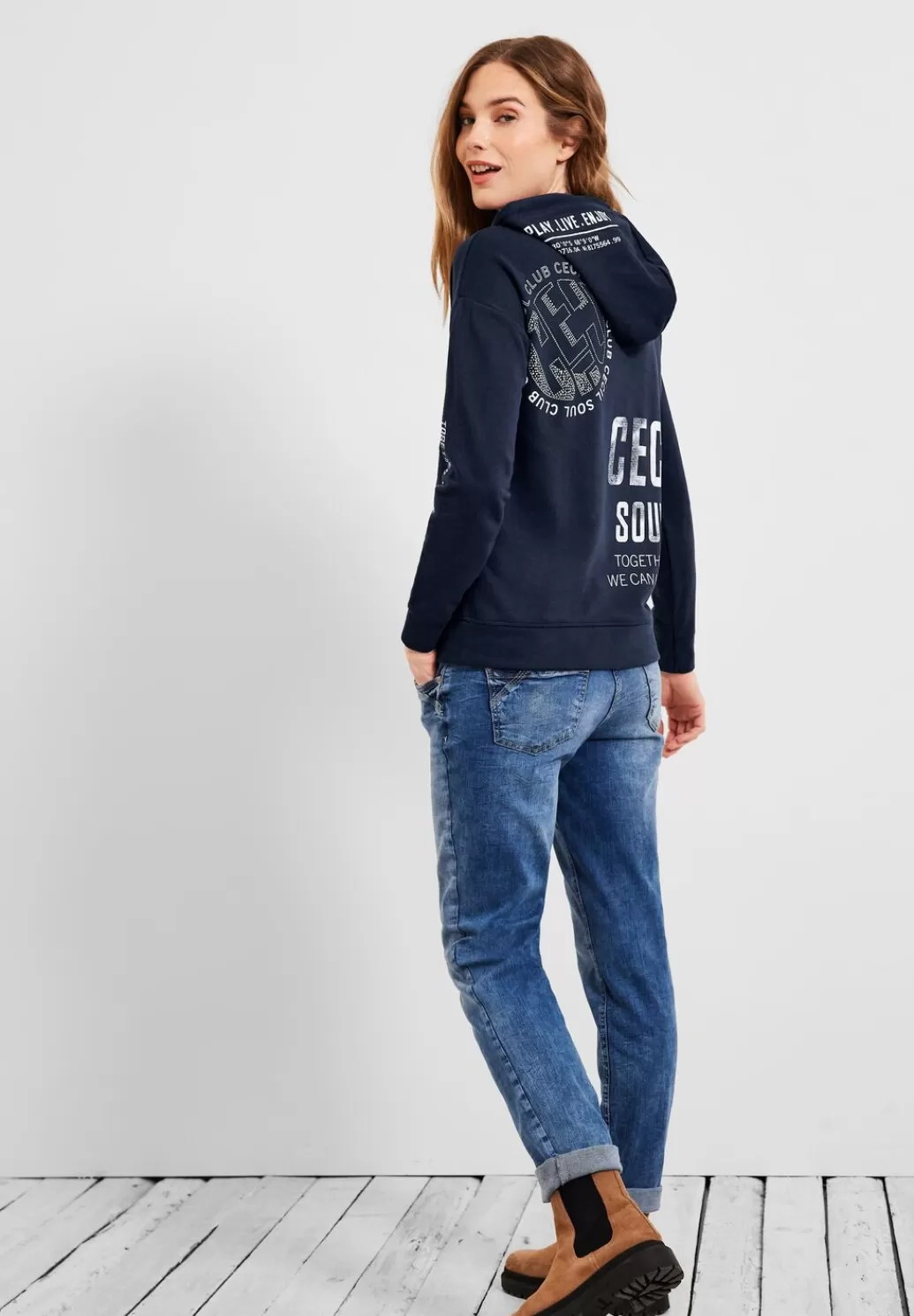 Street One Big Wording Hoodie Shirt^Damen Langarm Shirts