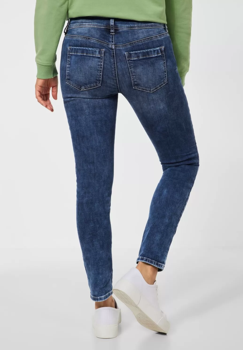 Street One Blaue Slim Fit Denim^Damen Lange Jeans