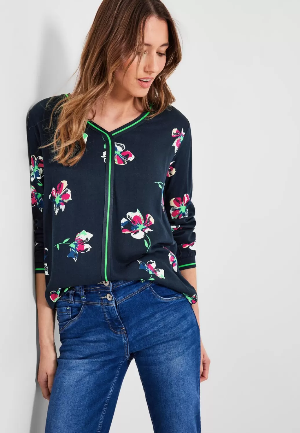 Street One Blumen Printmix Bluse^Damen Langarm Blusen