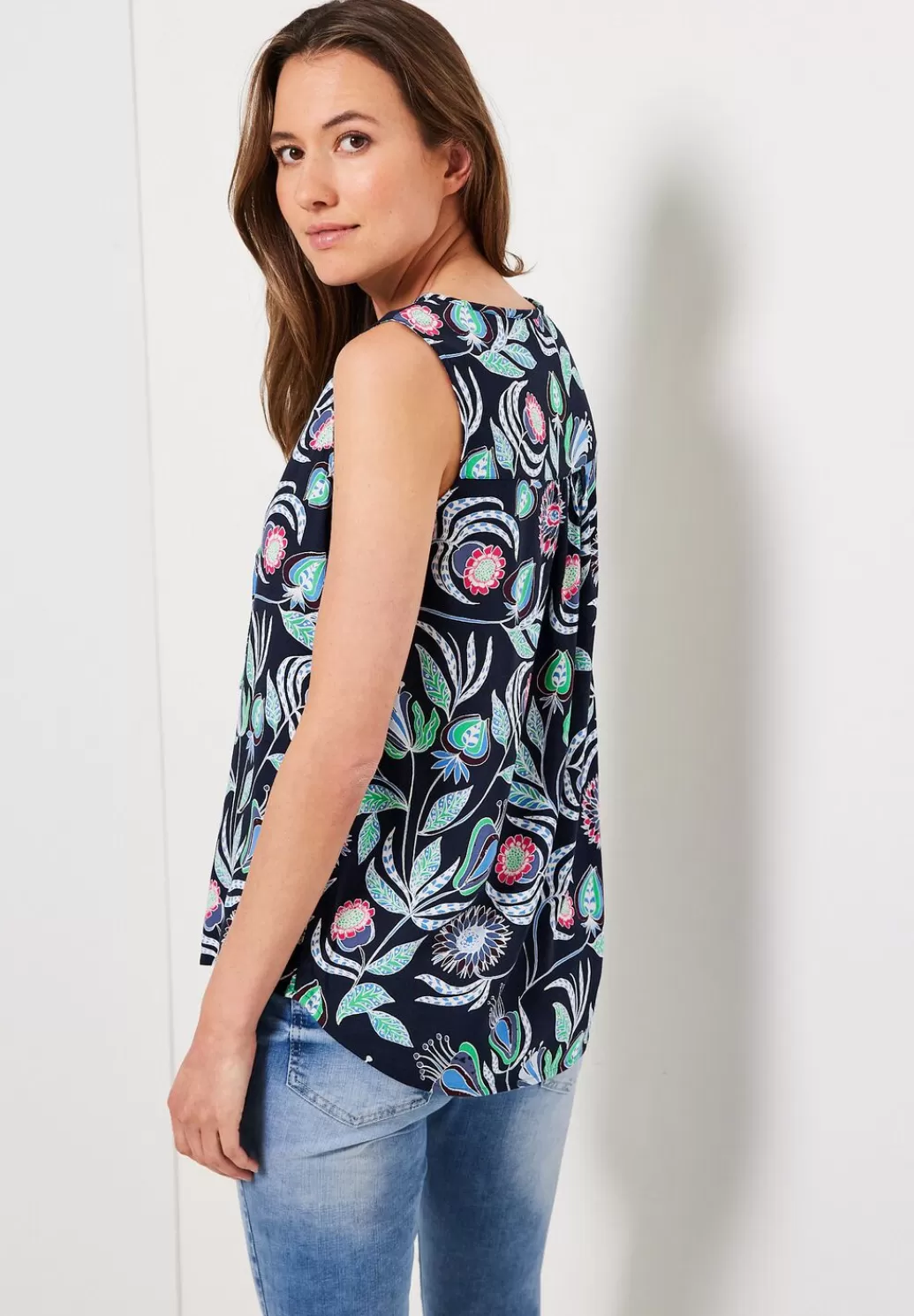 Street One Blumenprint Blusentop^Damen Armellose Blusen