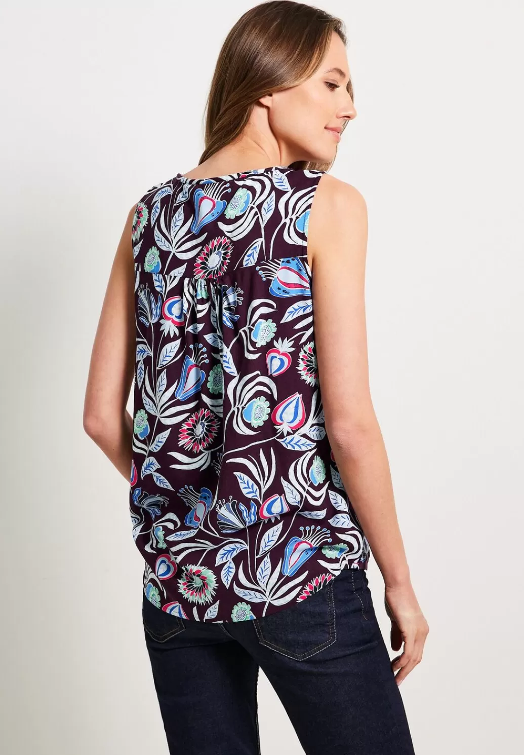 Street One Blumenprint Blusentop^Damen Armellose Blusen