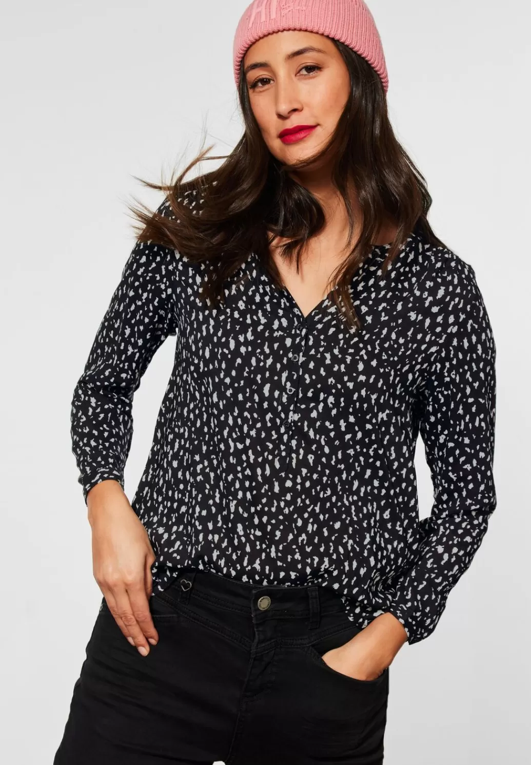 Street One Bluse Im Allover Print^Damen Langarm Blusen