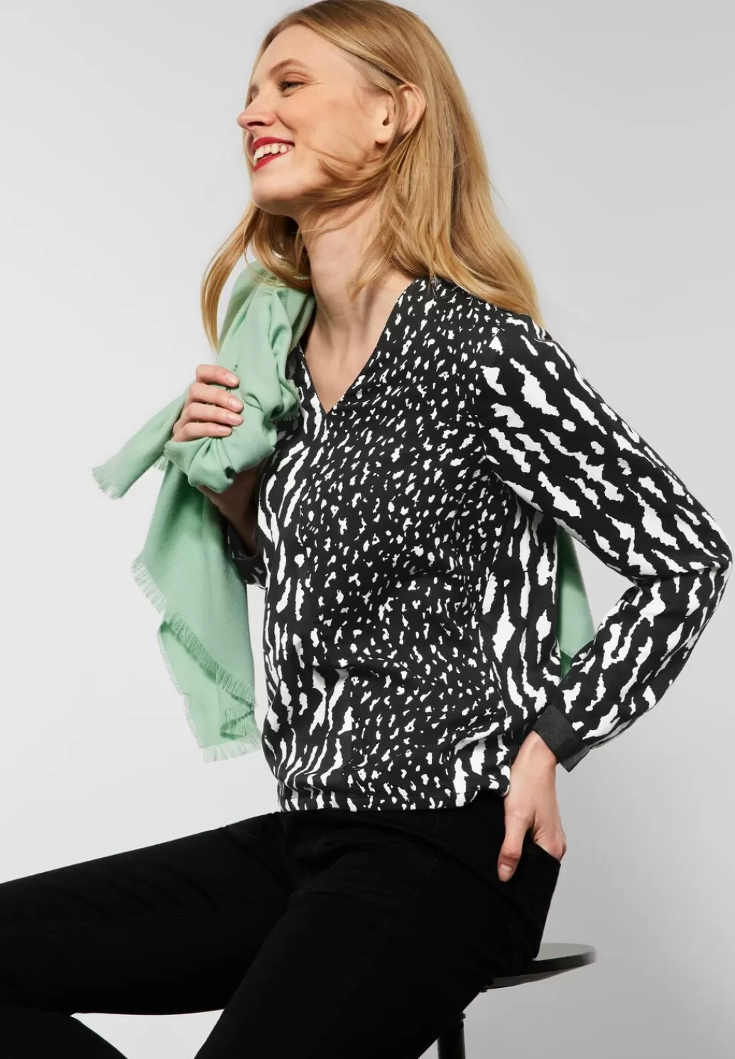 Street One Bluse Im Printmix^Damen Langarm Blusen