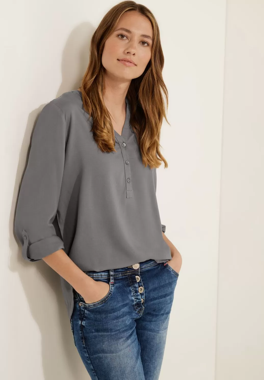 Street One Bluse In Unifarbe^Damen Langarm Blusen