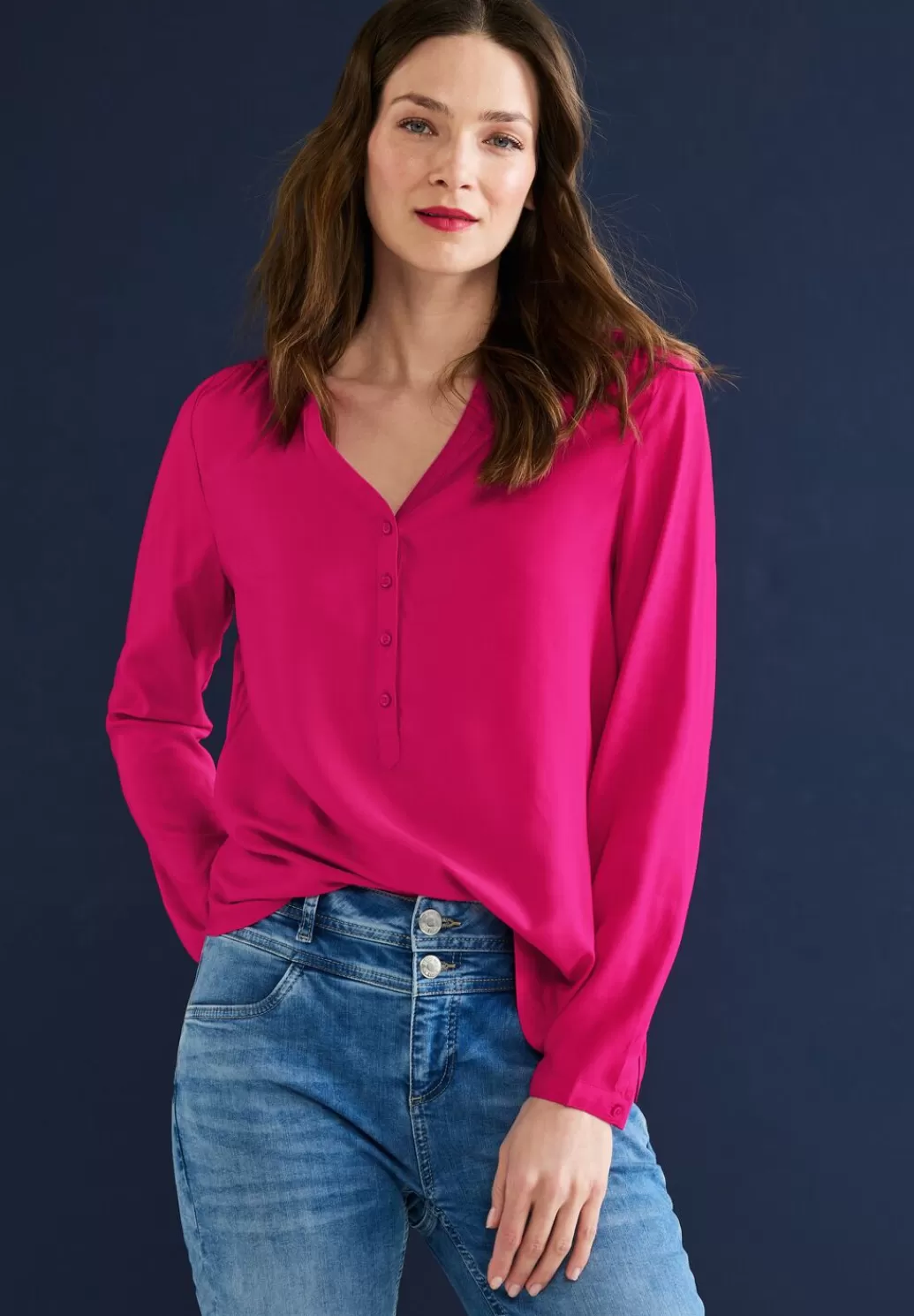 Street One Bluse In Unifarbe^Damen Langarm Blusen