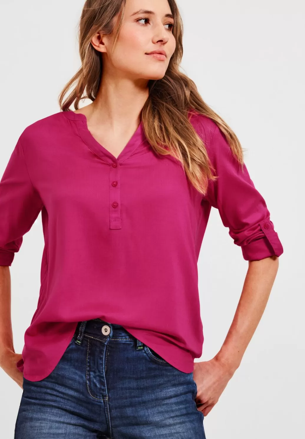 Street One Bluse In Unifarbe^Damen Langarm Blusen