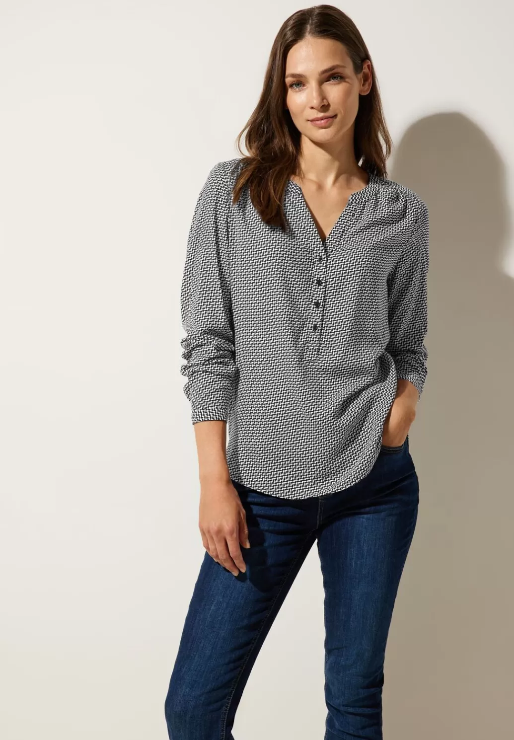 Street One Bluse Minimalmuster^Damen Langarm Blusen