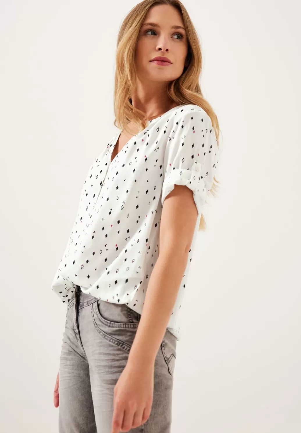 Street One Bluse Mit Allover Print^Damen Kurzarm Blusen