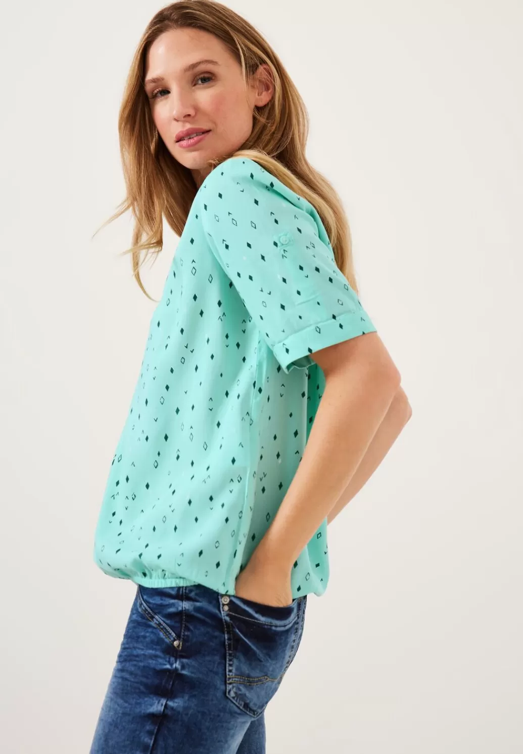 Street One Bluse Mit Allover Print^Damen Kurzarm Blusen