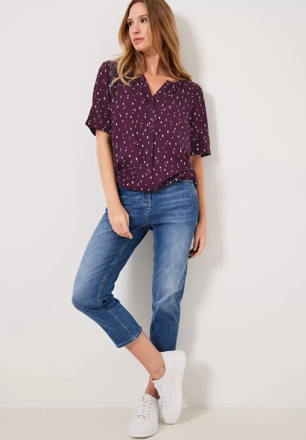 Street One Bluse Mit Allover Print^Damen Kurzarm Blusen