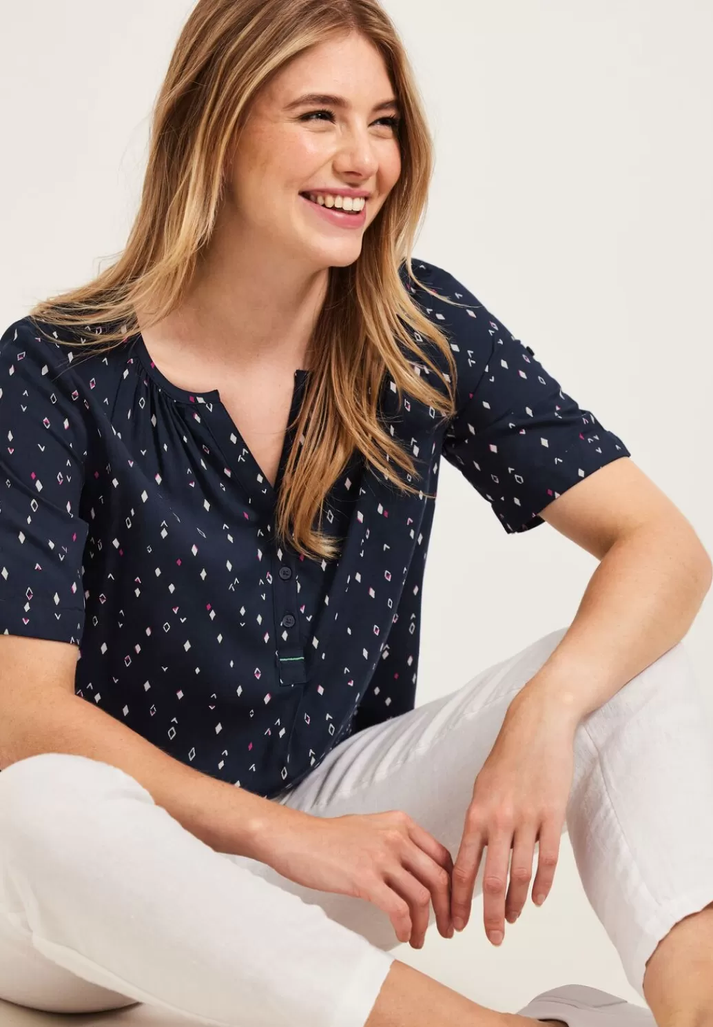 Street One Bluse Mit Allover Print^Damen Kurzarm Blusen