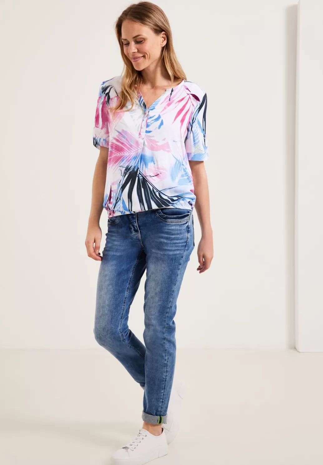 Street One Bluse Mit Blattermuster^Damen Kurzarm Blusen