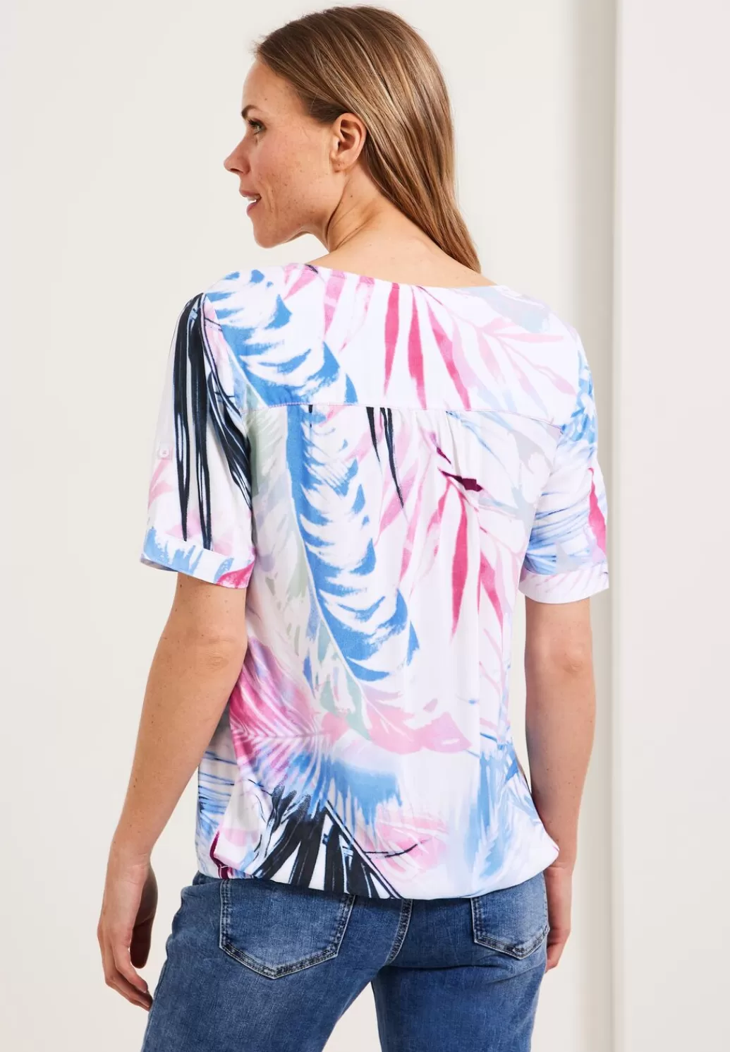 Street One Bluse Mit Blattermuster^Damen Kurzarm Blusen