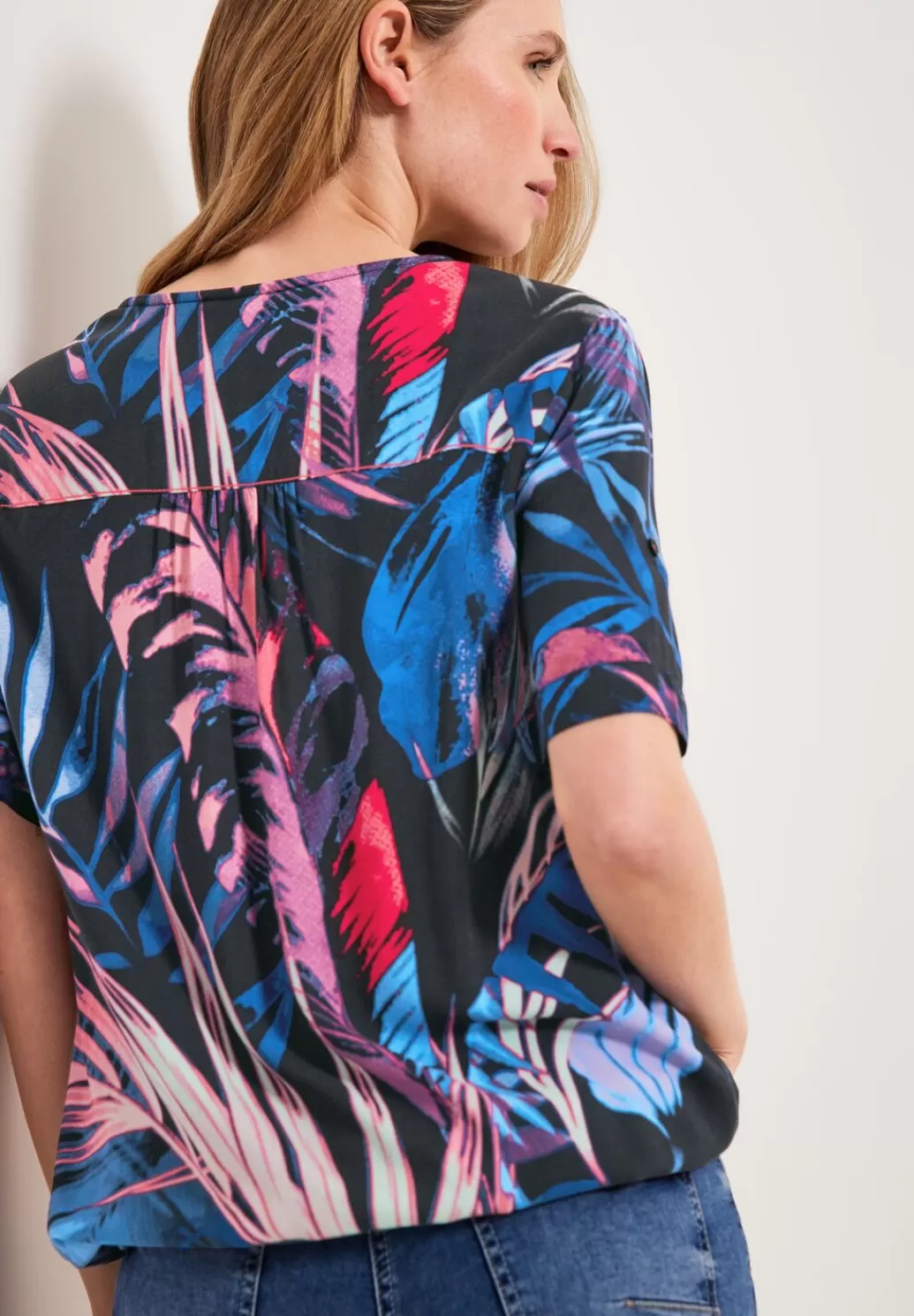 Street One Bluse Mit Blattermuster^Damen Kurzarm Blusen