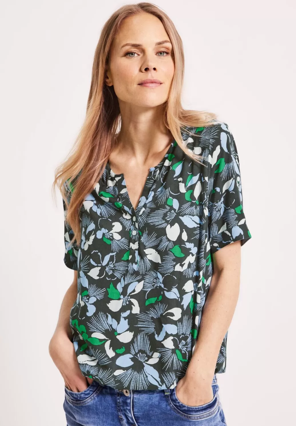 Street One Bluse Mit Blumenmuster^Damen Kurzarm Blusen