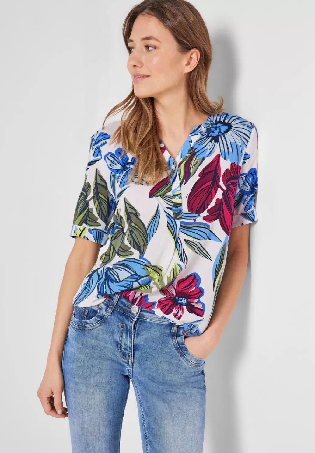 Street One Bluse Mit Blumenprint^Damen Kurzarm Blusen