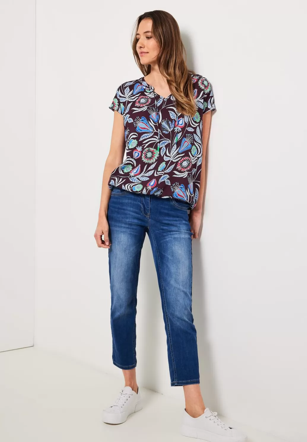 Street One Bluse Mit Blumenprint^Damen Kurzarm Blusen