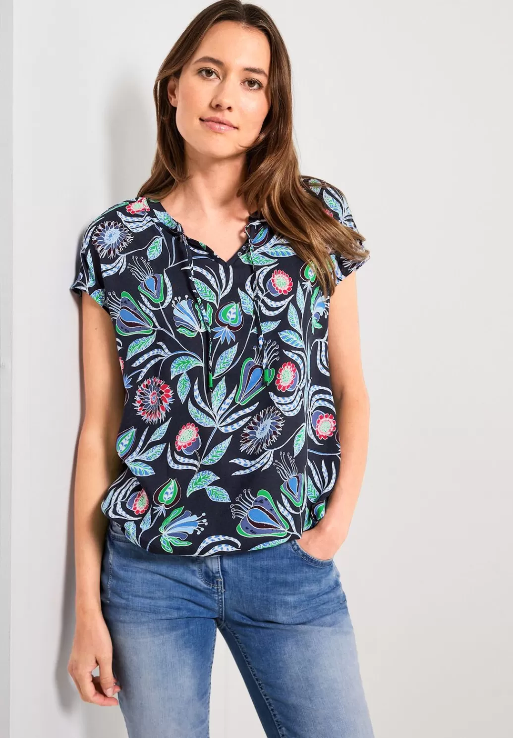 Street One Bluse Mit Blumenprint^Damen Kurzarm Blusen