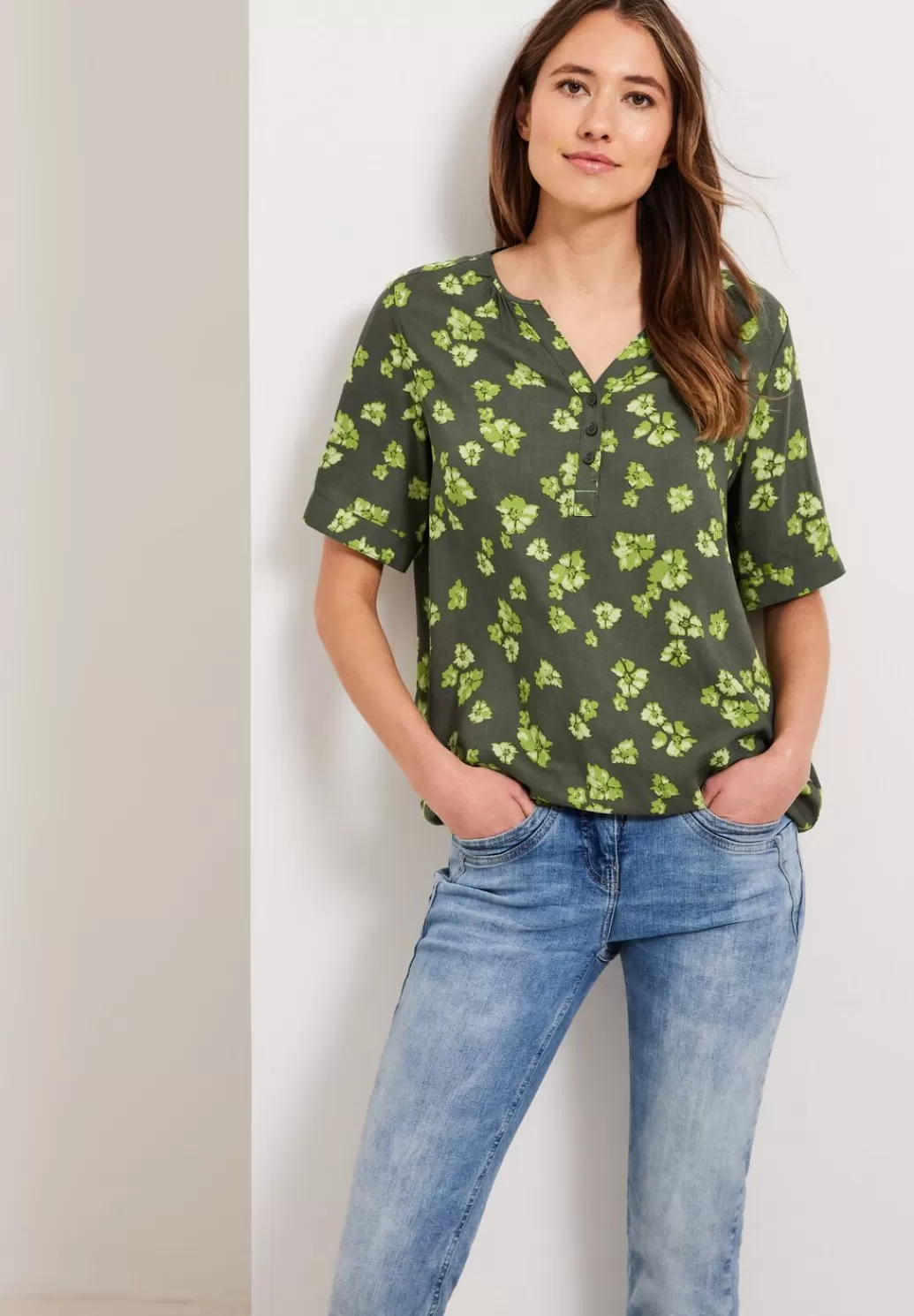 Street One Bluse Mit Blumenprint^Damen Kurzarm Blusen